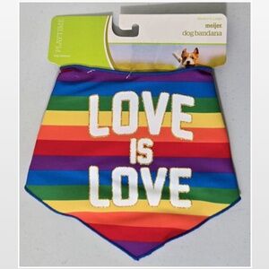 New Dog Bandana Pet Medium Large Love Is Love Rainbow Pride NWT